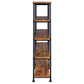 Analiese 63-inch 4-shelf Double Bookshelf Rustic Nutmeg