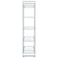 Hartford 79-inch 5-shelf Glass Bookshelf Chrome