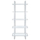 Hartford 79-inch 5-shelf Glass Bookshelf Chrome