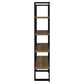 Danbrook 71-inch 4-shelf Bookshelf Black and Aged Walnut