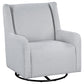Serra Full-Circle Swivel Glider Chair with Shelter Arms Dove Grey