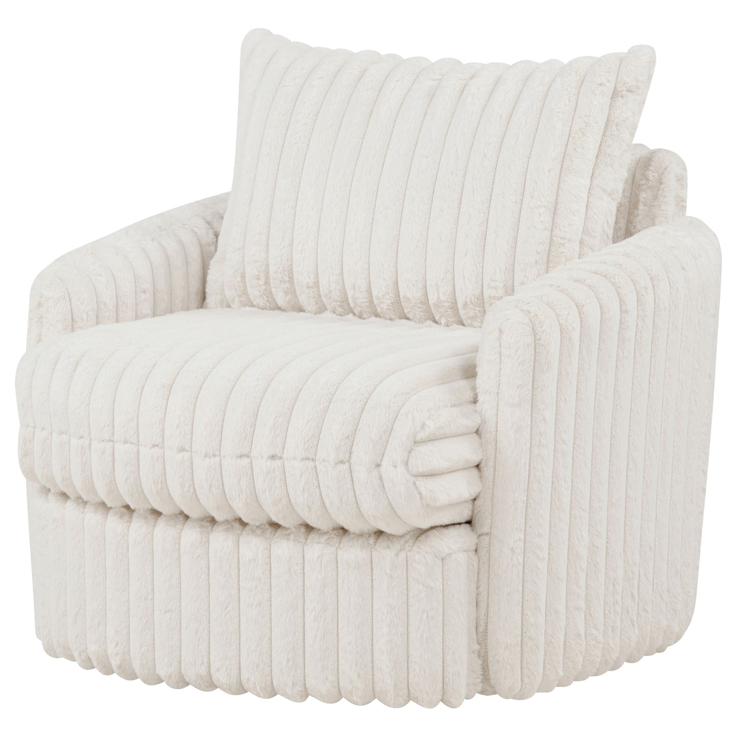 Sarco Corduroy Upholstered Swivel Accent Arm Chair Ivory