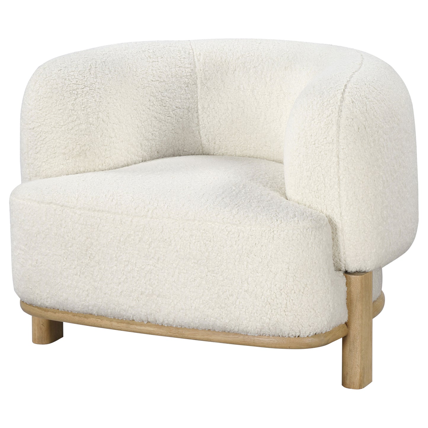 Lawler Upholstered Barrel Back Accent Chair Ivory and Natural