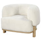 Lawler Upholstered Barrel Back Accent Chair Ivory and Natural