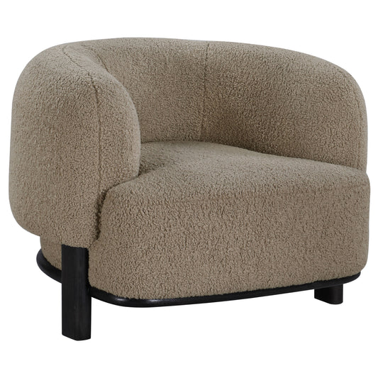Lawler Upholstered Barrel Back Accent Chair Brown and Black