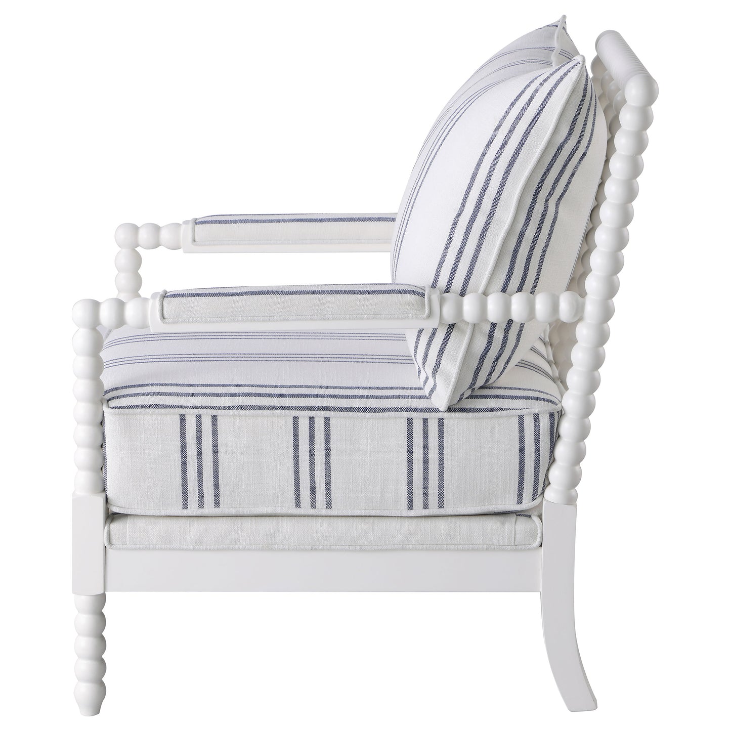 Blanchett Upholstered Bobbin Accent Chair White