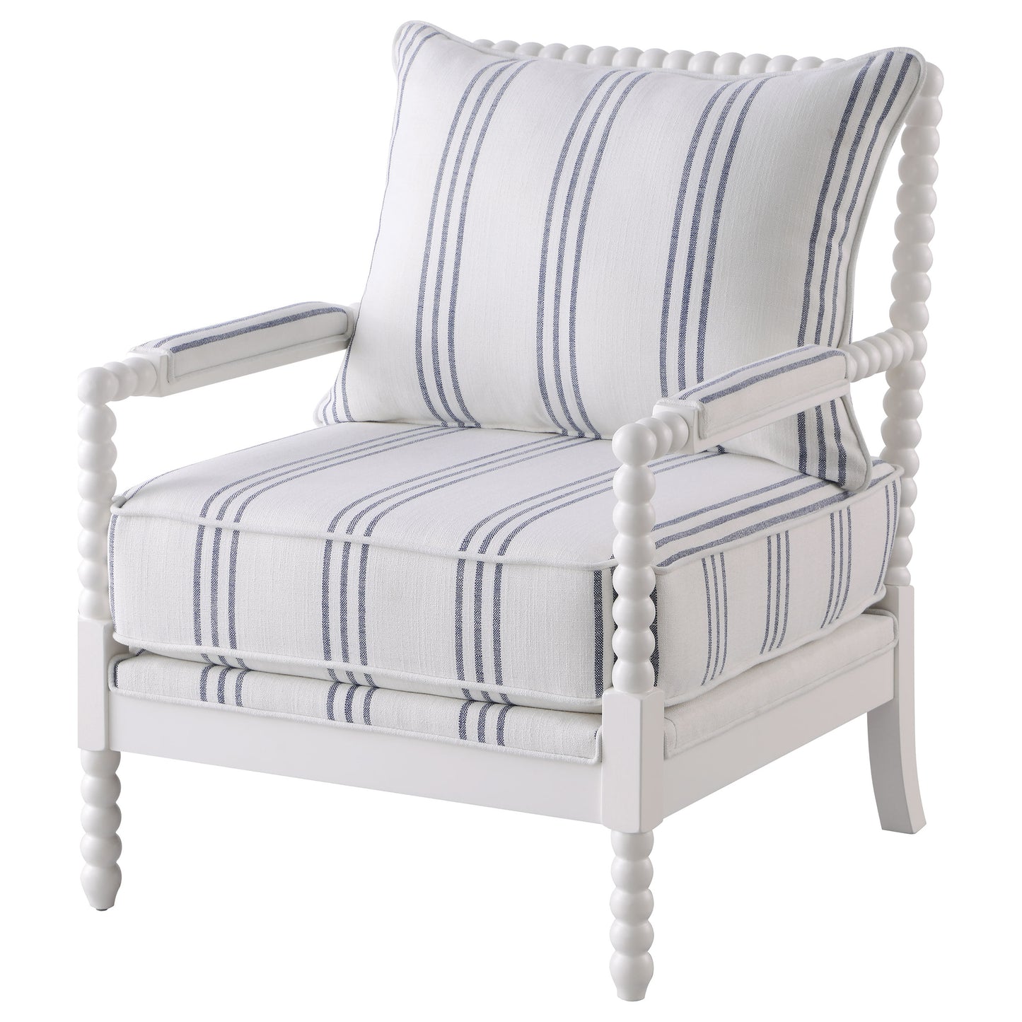 Blanchett Upholstered Bobbin Accent Chair White