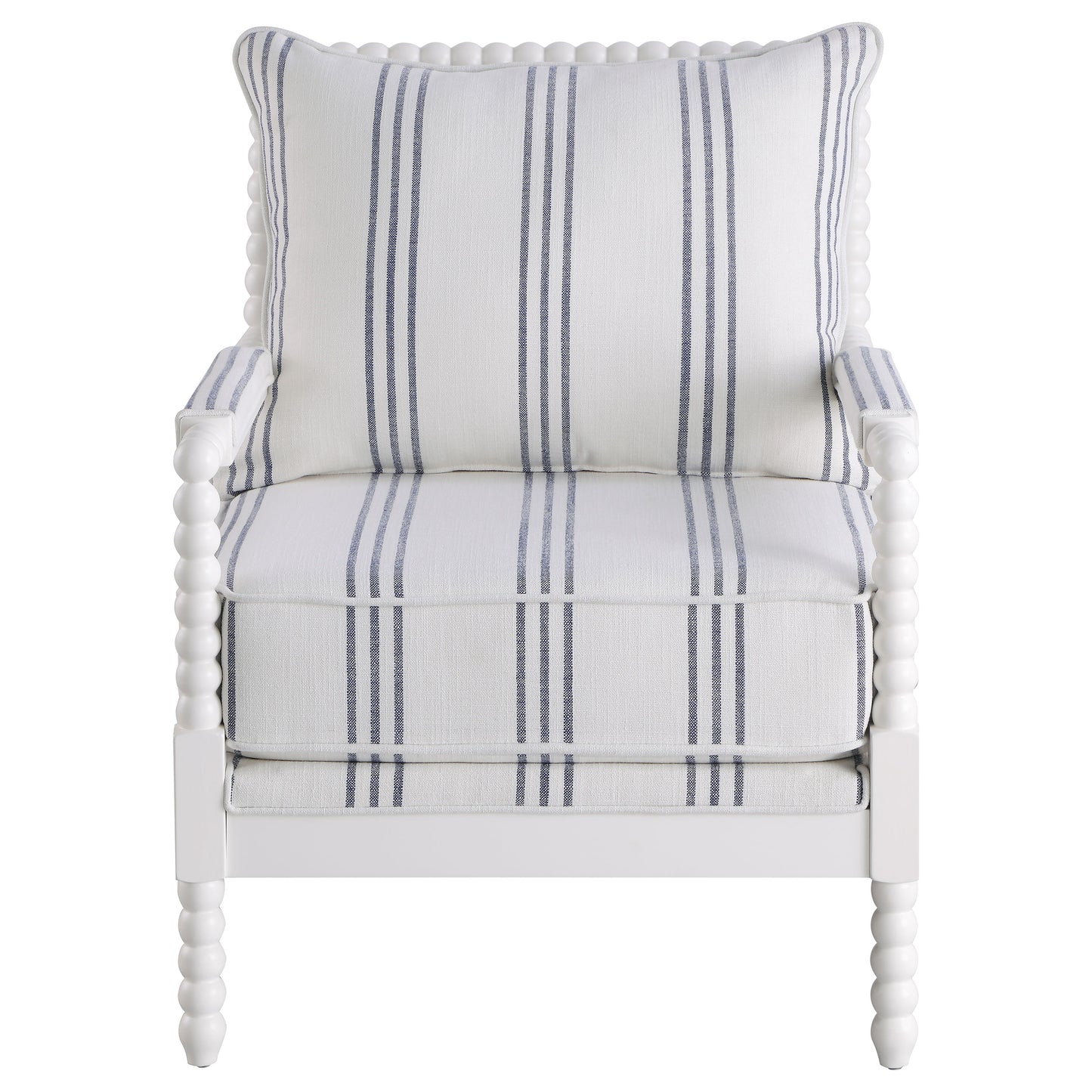 Blanchett Upholstered Bobbin Accent Chair White
