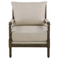 Blanchett Upholstered Bobbin Accent Chair Beige and Distressed Brown