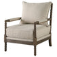 Blanchett Upholstered Bobbin Accent Chair Beige and Distressed Brown