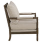 Blanchett Upholstered Bobbin Accent Chair Beige and Distressed Brown