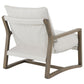 Geneva Boucle Upholstered Wood Arm Accent Chair Sand