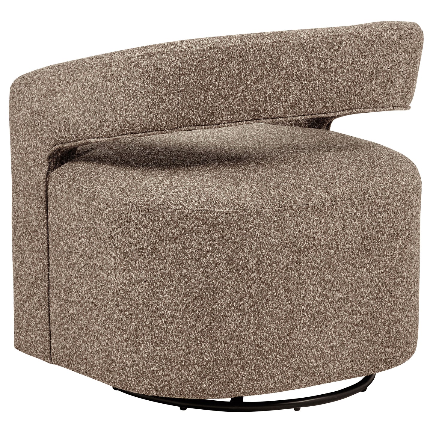 Westhill Boucle Upholstered Swivel Accent Chair Rocky Road