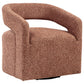 Westhill Boucle Upholstered Swivel Accent Chair Berry