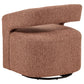 Westhill Boucle Upholstered Swivel Accent Chair Berry