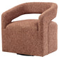 Westhill Boucle Upholstered Swivel Accent Chair Berry