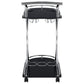 Elfman 2-tier Glass Shelf Metal Bar Cart Black and Chrome