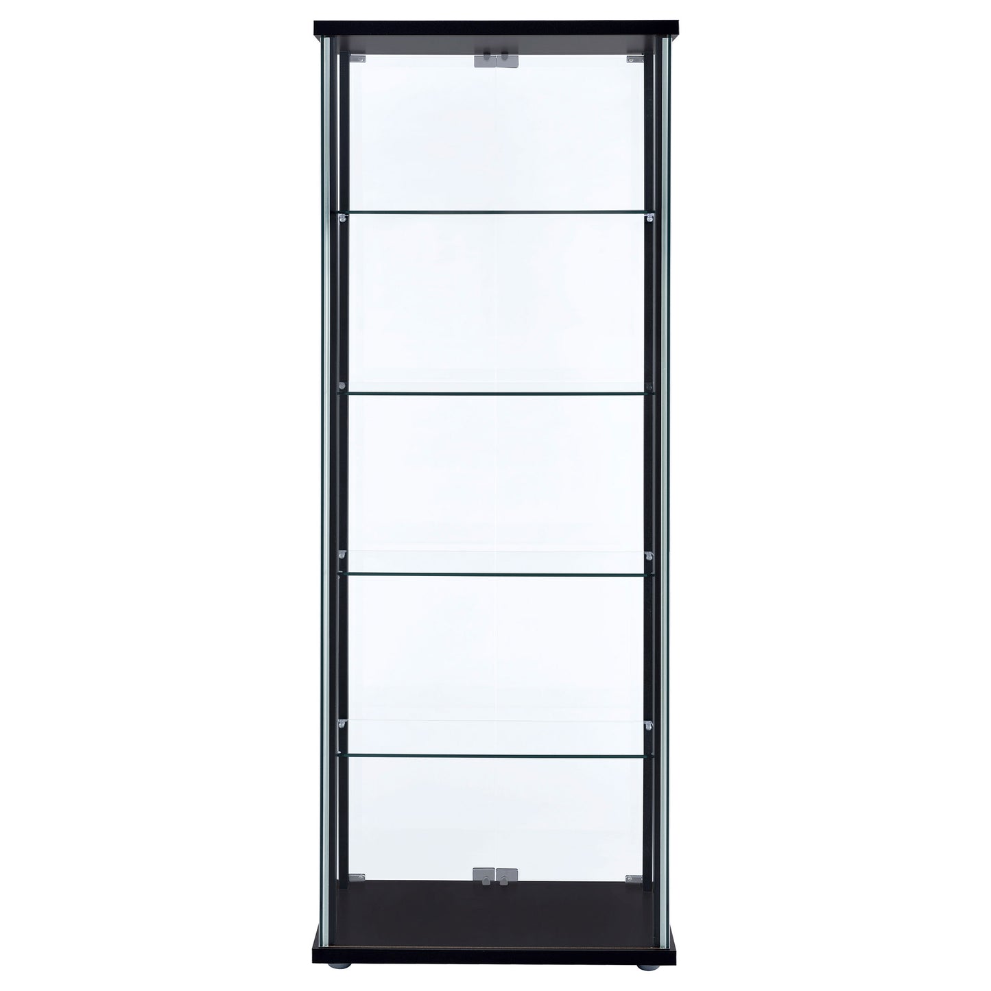 Delphinium 4-Shelf Clear Glass Curio Display Cabinet Black