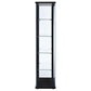 Delphinium 4-Shelf Clear Glass Curio Display Cabinet Black