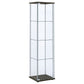 Bellatrix 3-shelf Clear Glass Curio Cabinet Cappuccino