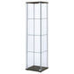 Bellatrix 3-shelf Clear Glass Curio Cabinet Cappuccino