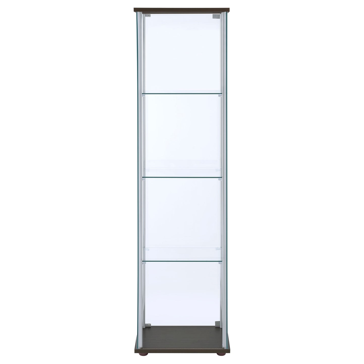 Bellatrix 3-shelf Clear Glass Curio Cabinet Cappuccino