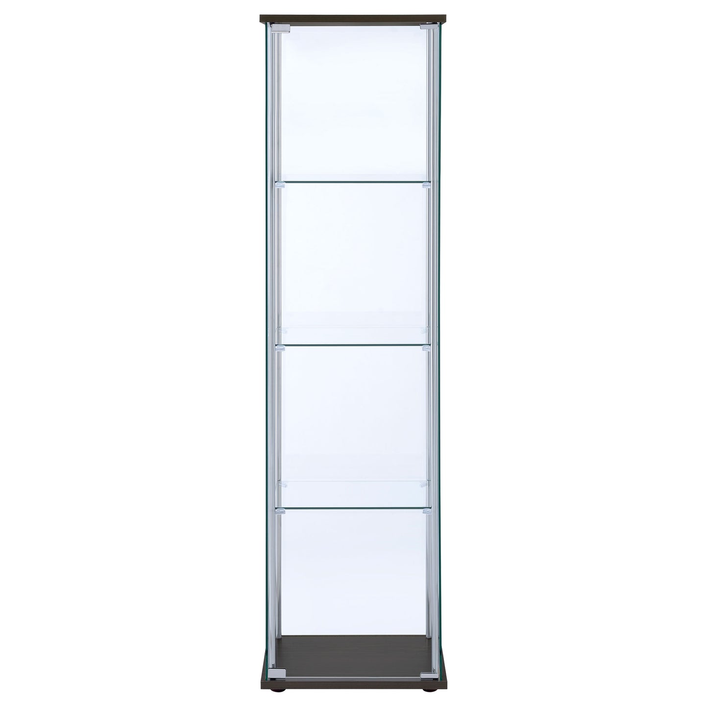 Bellatrix 3-shelf Clear Glass Curio Cabinet Cappuccino