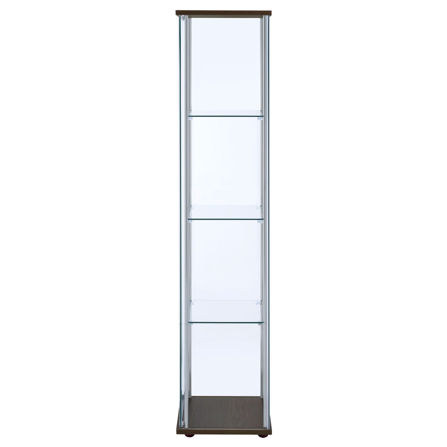 Bellatrix 3-shelf Clear Glass Curio Cabinet Cappuccino