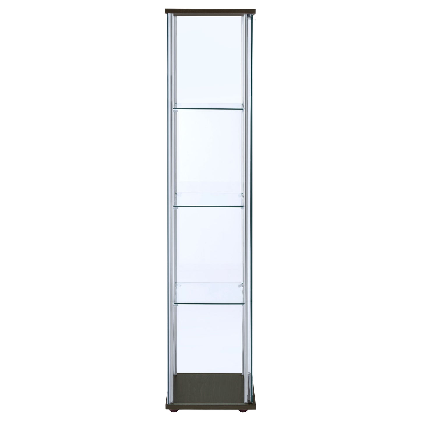 Bellatrix 3-shelf Clear Glass Curio Cabinet Cappuccino