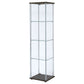Bellatrix 3-shelf Clear Glass Curio Cabinet Cappuccino