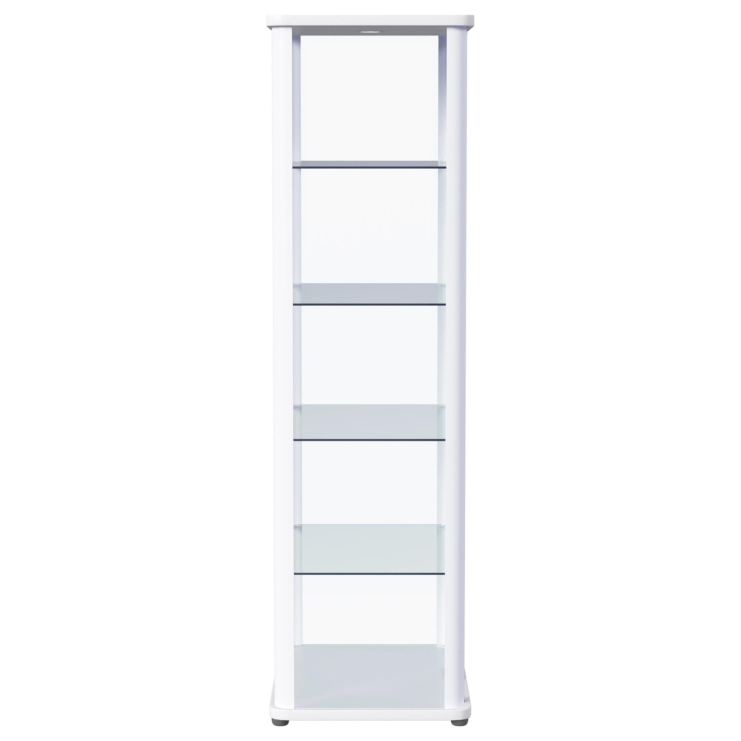 Aero LED 4-Shelf Glass Curio Display Cabinet White