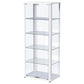 Aero LED 4-Shelf Glass Curio Display Cabinet White