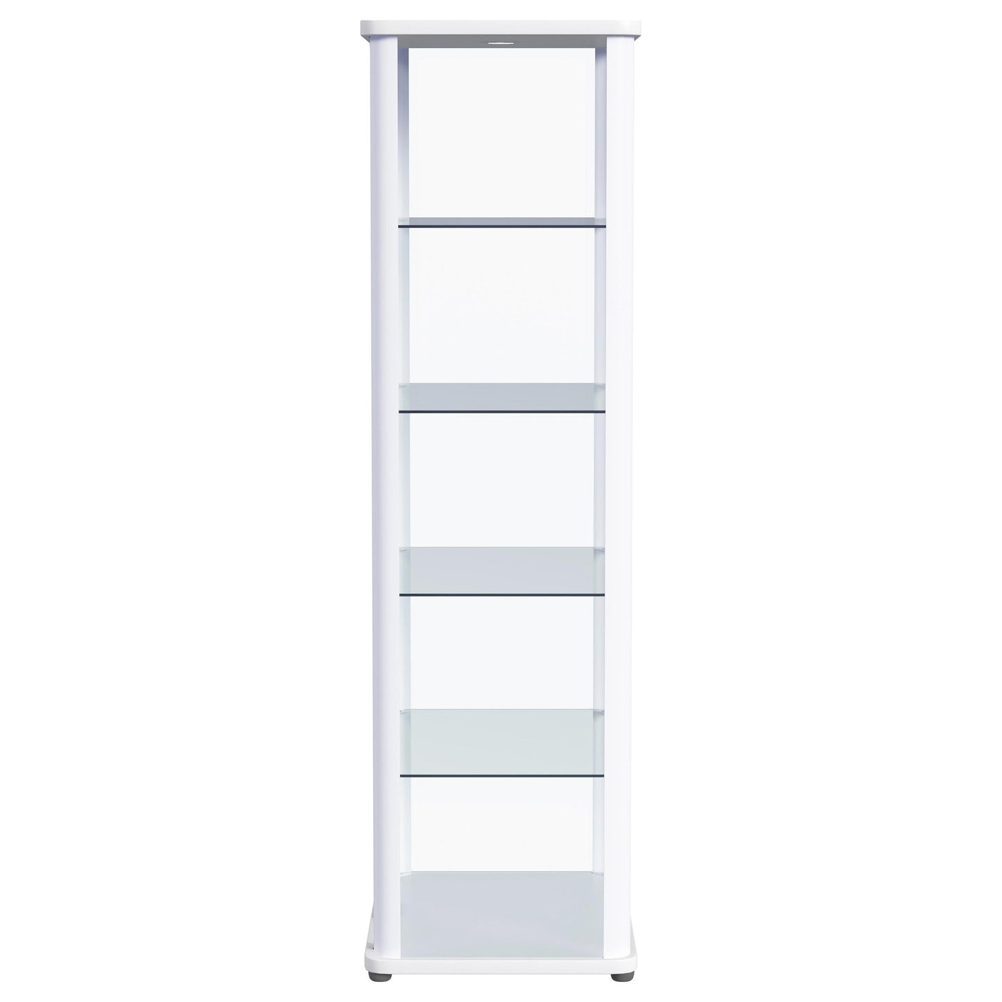Aero LED 4-Shelf Glass Curio Display Cabinet White