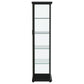 Carrillo LED 4-Shelf Glass Curio Display Cabinet Black