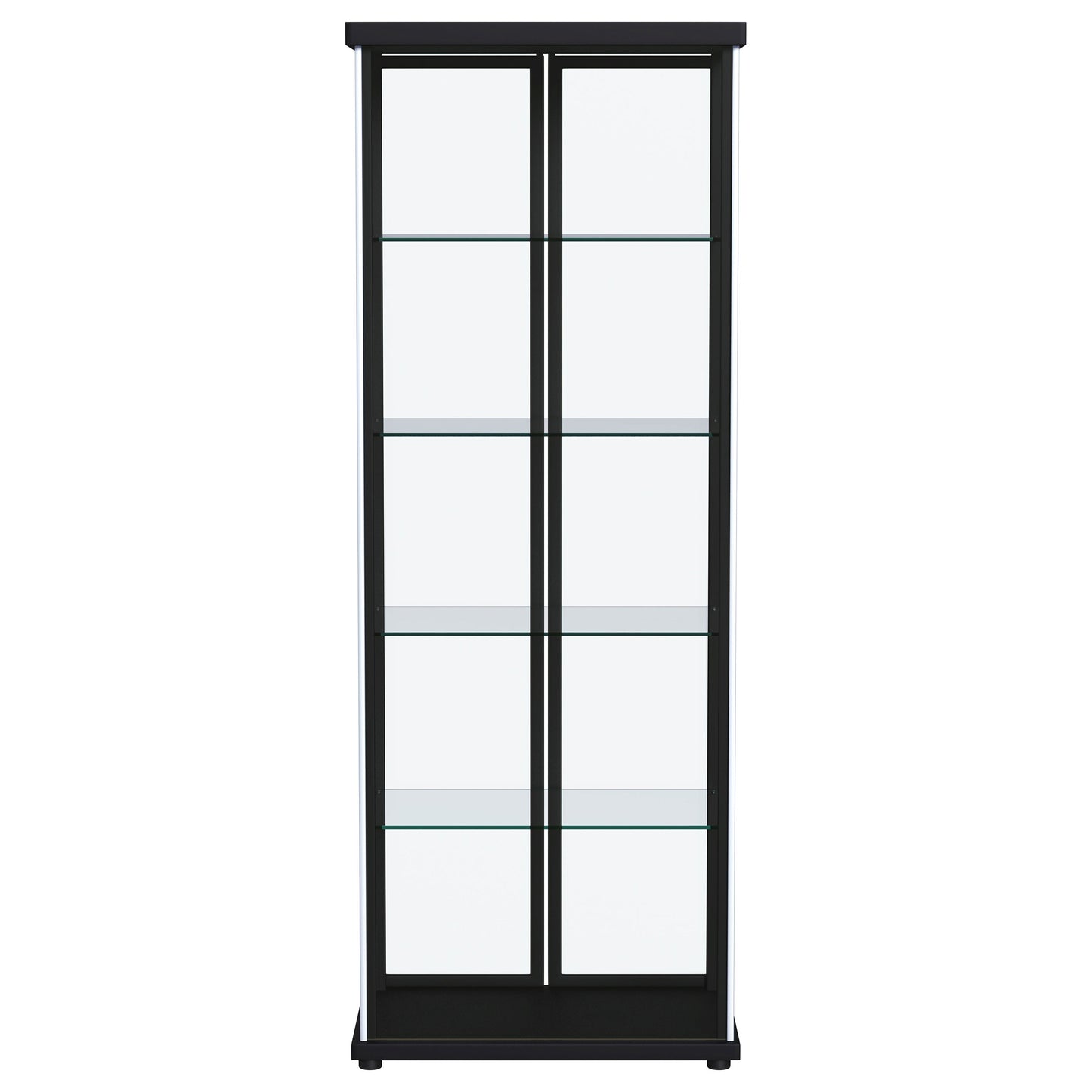 Carrillo LED 4-Shelf Glass Curio Display Cabinet Black