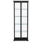 Carrillo LED 4-Shelf Glass Curio Display Cabinet Black