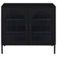 Jess 2-door Arched Fluted Glass Accent Cabinet Black