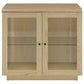 Tilbury 2-door Glass Front Accent Display Cabinet Light Oak