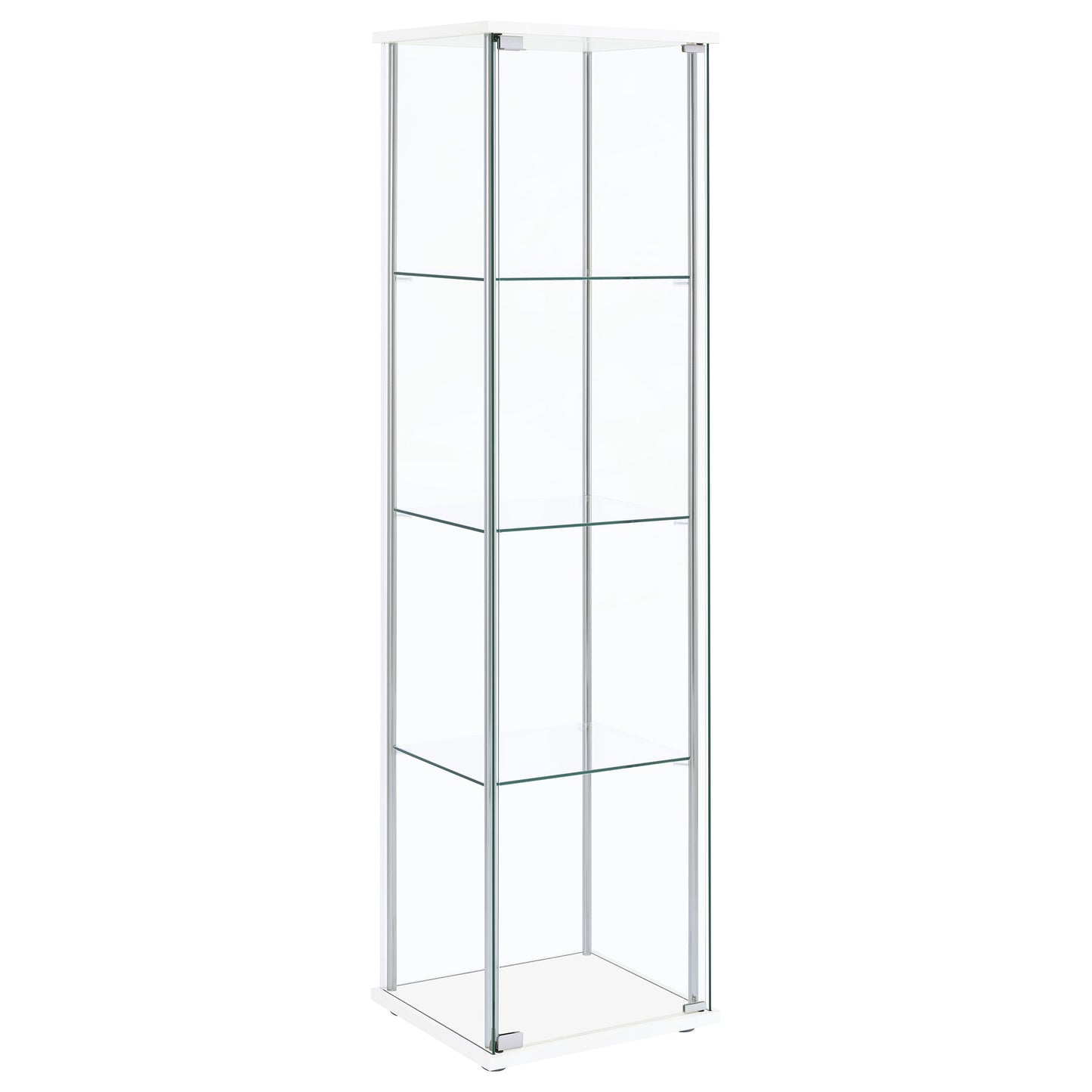 Bellatrix 3-shelf Clear Glass Curio Cabinet White