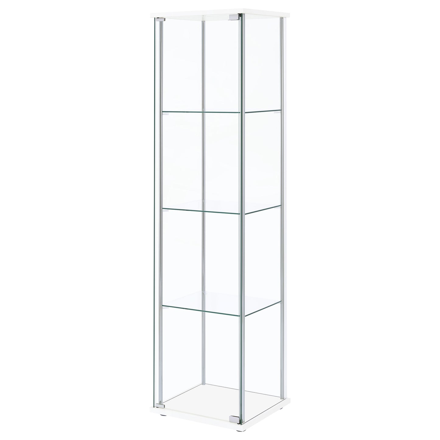 Bellatrix 3-shelf Clear Glass Curio Cabinet White