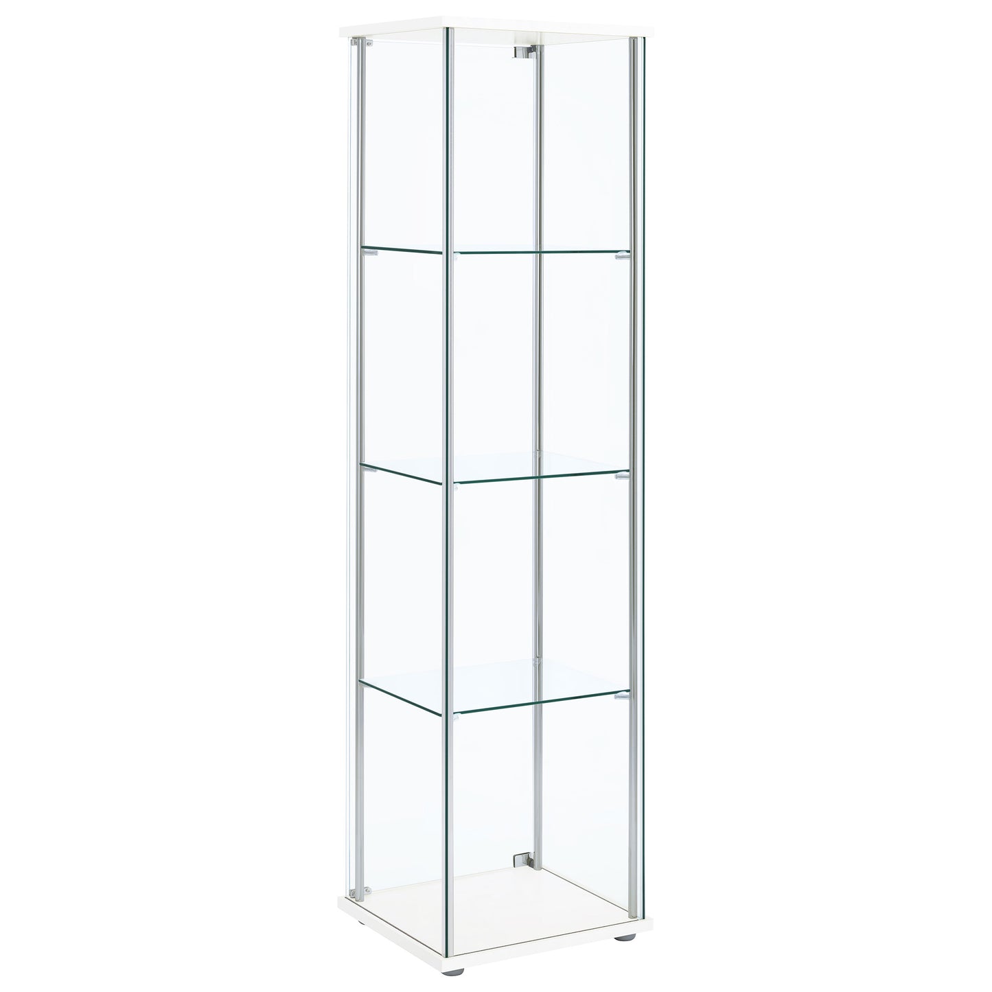 Bellatrix 3-shelf Clear Glass Curio Cabinet White