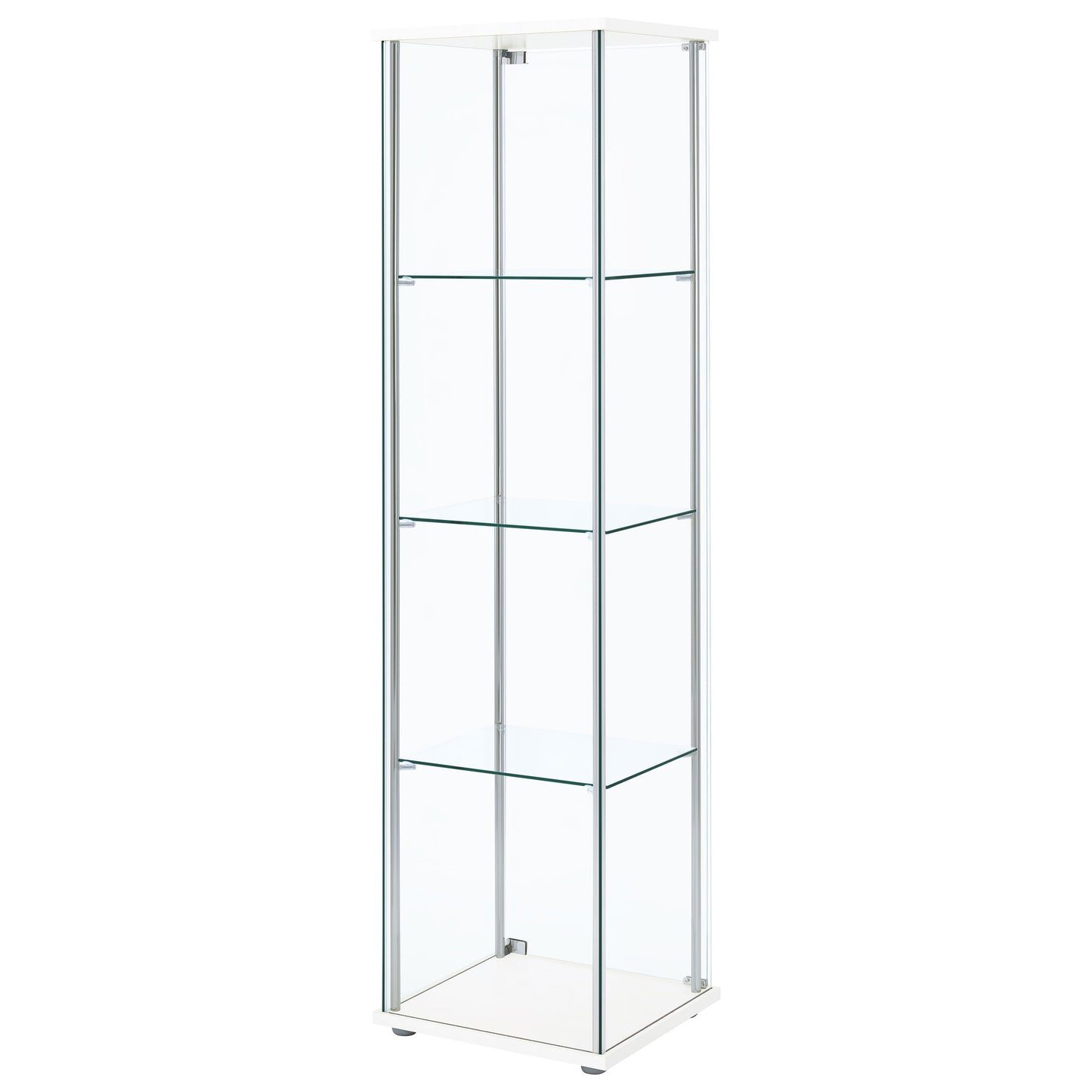 Bellatrix 3-shelf Clear Glass Curio Cabinet White
