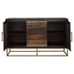 Zara 2-door 57-inch Wood Accent Storage Cabinet Black Walnut