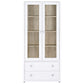 Hawthorne 4-shelf Glass Door Tall Cabinet with Drawers White