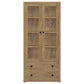 Hawthorne 4-shelf Glass Door Tall Cabinet with Drawers Mango