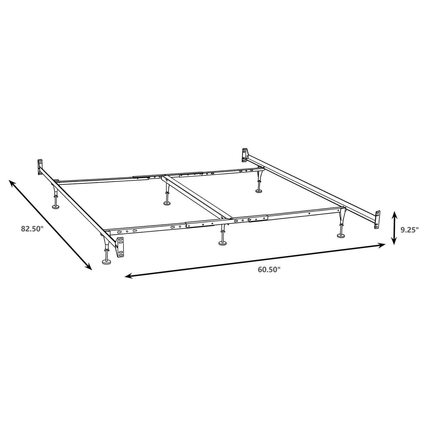 Esme Queen or E King Bed Frame Black (Headboard & Footboard)