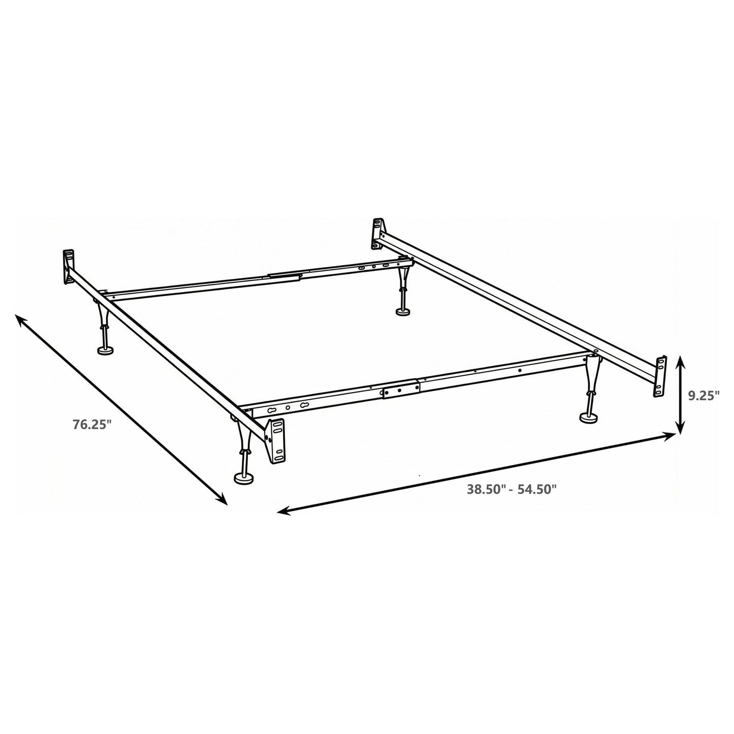 Esme Twin or Full Bed Frame Black (Headboard & Footboard)