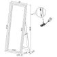 Windrose 28 x 67 Inch Tempered LED Standing Mirror Black