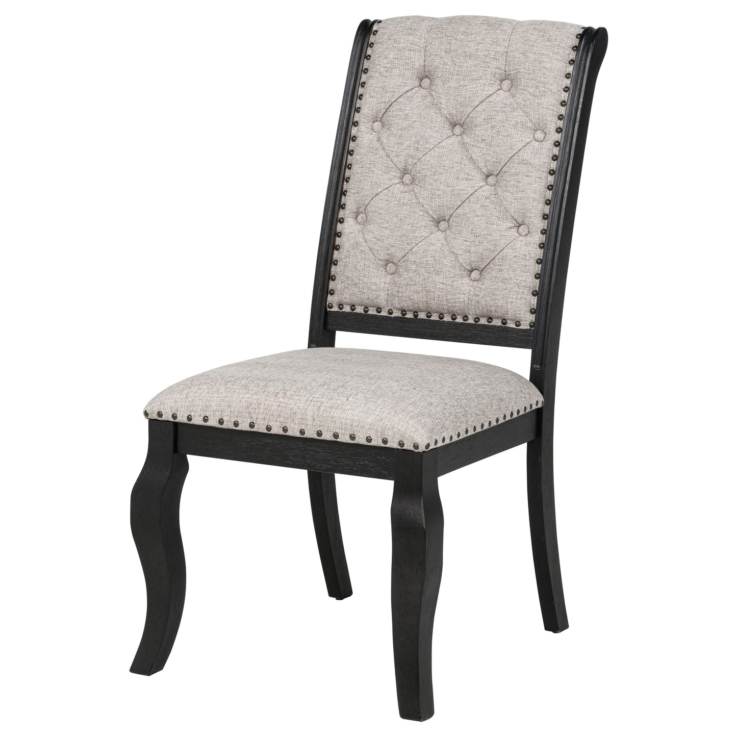 Phelps Upholstered Dining Side Chair Tan Distressed Noir (Set of 2)