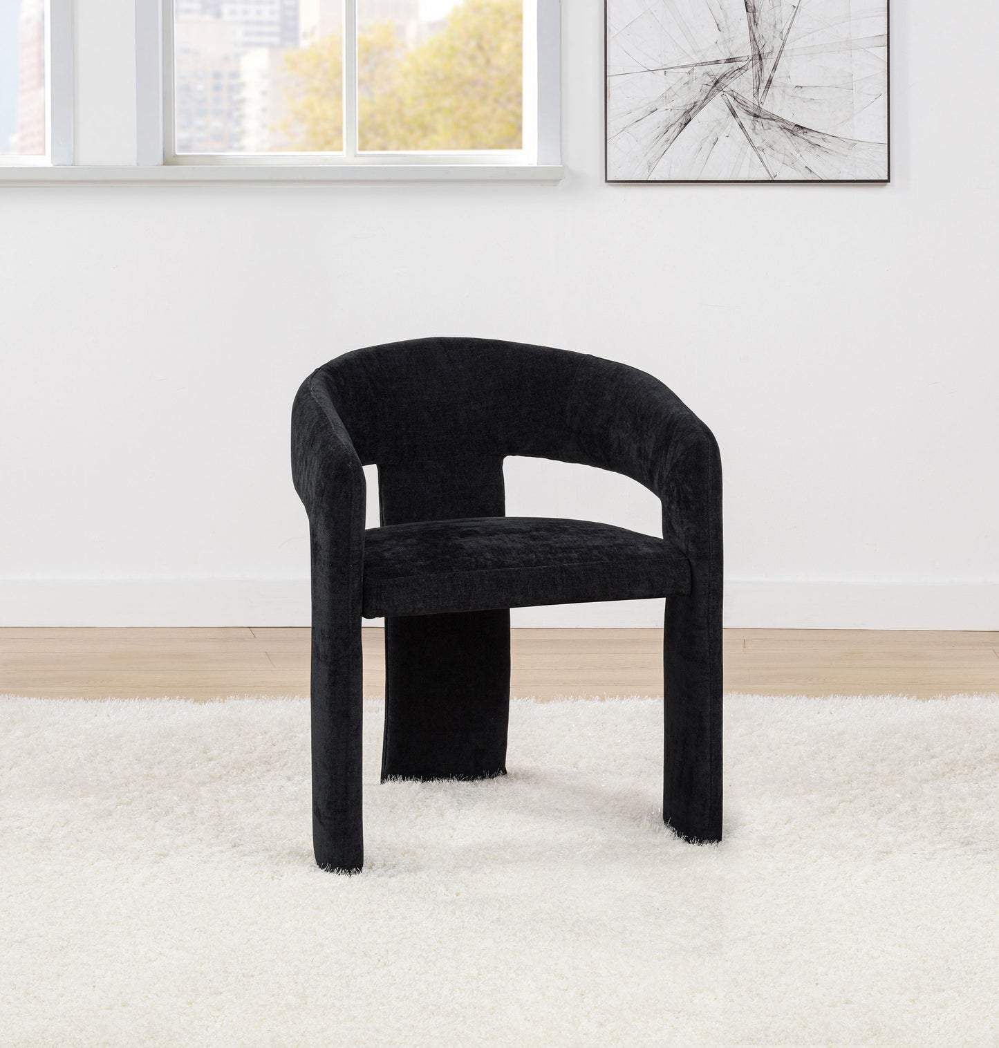 Carlow Upholstered Dining Arm Chair Black (Set of 2)